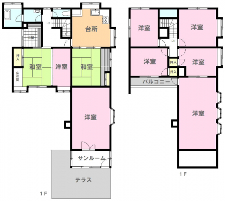 　鶴田町で約103坪の敷地に部屋数9の物件です。