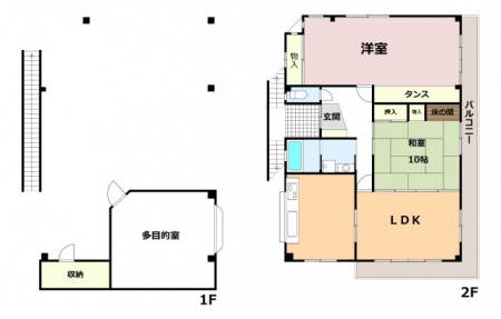 �@1�K�i���ԏ�E���ړI���E���[�j2�K�iLDK�E�m���E�a���j