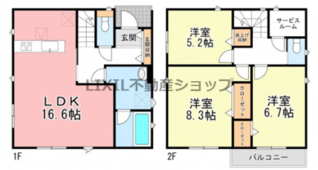 �@�y�Ԏ��}�z1�����@�Ԏ��}�ł��B�T�[�r�X���[���t����3LDK�̂��ƁB