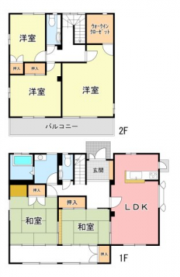 �@�g���^�z�[���{�H�̂�Ƃ肠��5LDK�I 1�K�ɘa����2�������邽�߁A���q���₨�q�l�̗V�я�A�����̐Q�����ɑ劈�􂵂܂��B 2�K�ɂ͑�e�ʂ̃E�H�[�N�C���N���[�[�b�g�������� 