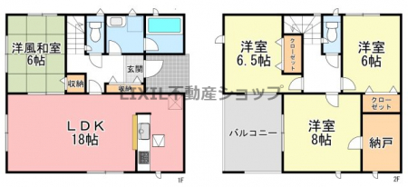 �@�y�Ԏ��}�z1�����@�Ԏ��}�ł��B1�K��6���̘a���t���B2�K�͗m��3������8���̗m���͔[�˕t���ł��B